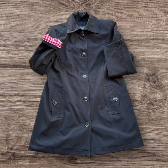 Dennis Basso Water Resistant Button Front Jacket with Printed red white lining - Picture 10 of 13